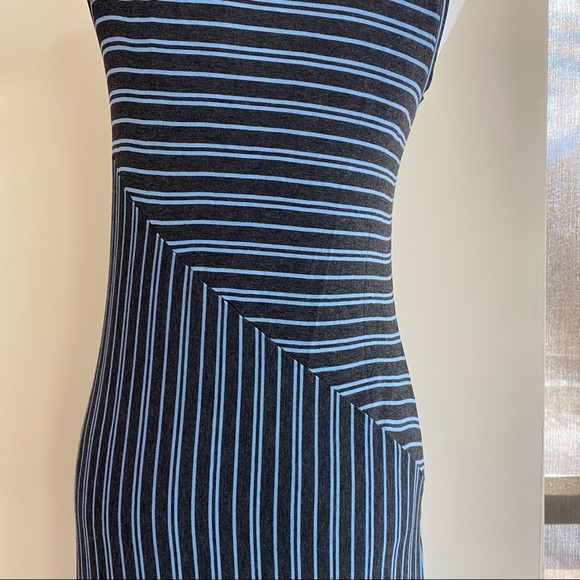 CAbi Dia Dress Gray and Blue Stripe Sleeveless Maxi Dress Women Size XS - Picture 7 of 9
